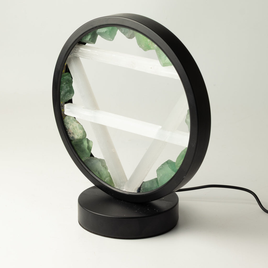 Gemstone Halo Lamp - Earth  - Aventurine & Selenite – product view 5