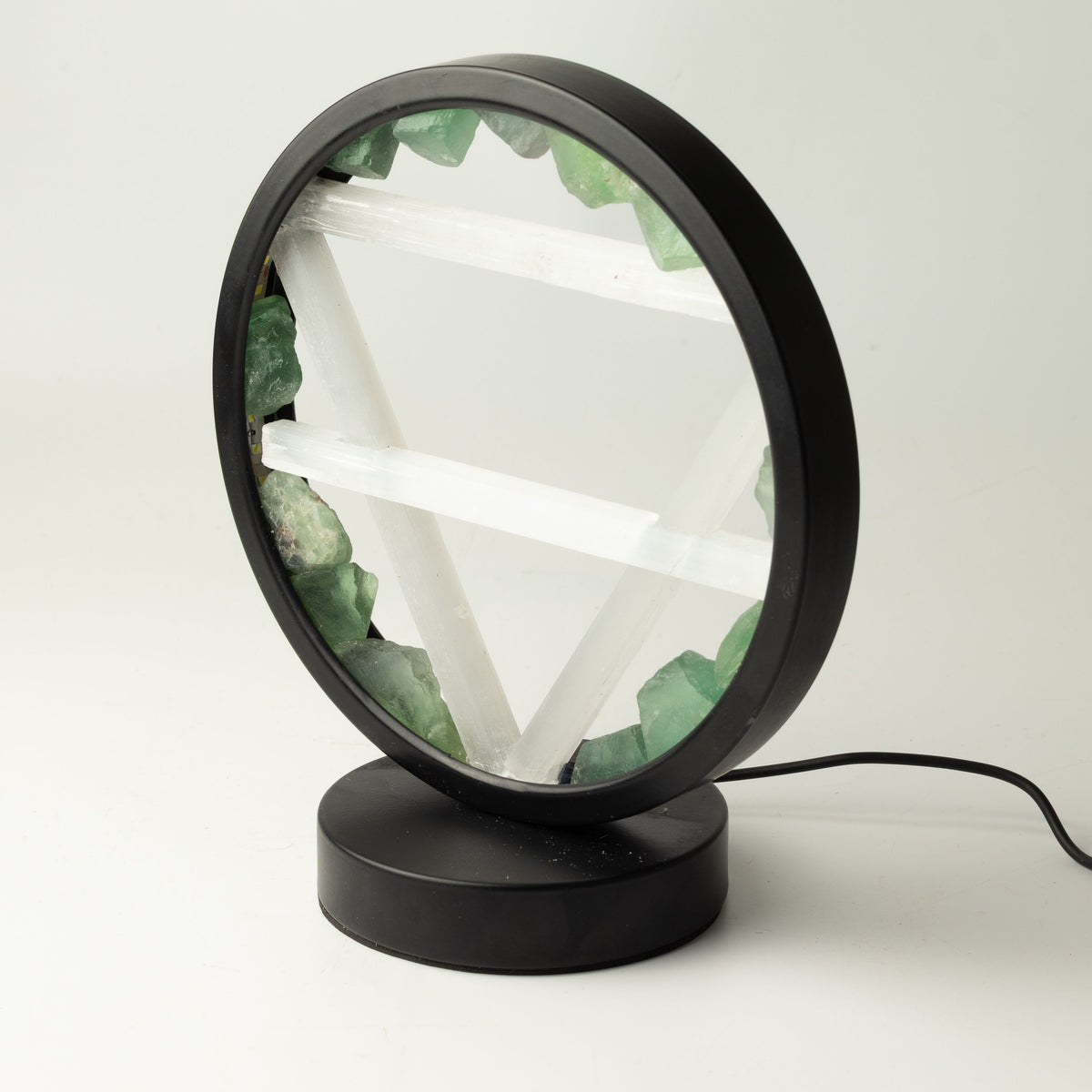 Gemstone Halo Lamp - Earth  - Aventurine & Selenite – product view 5
