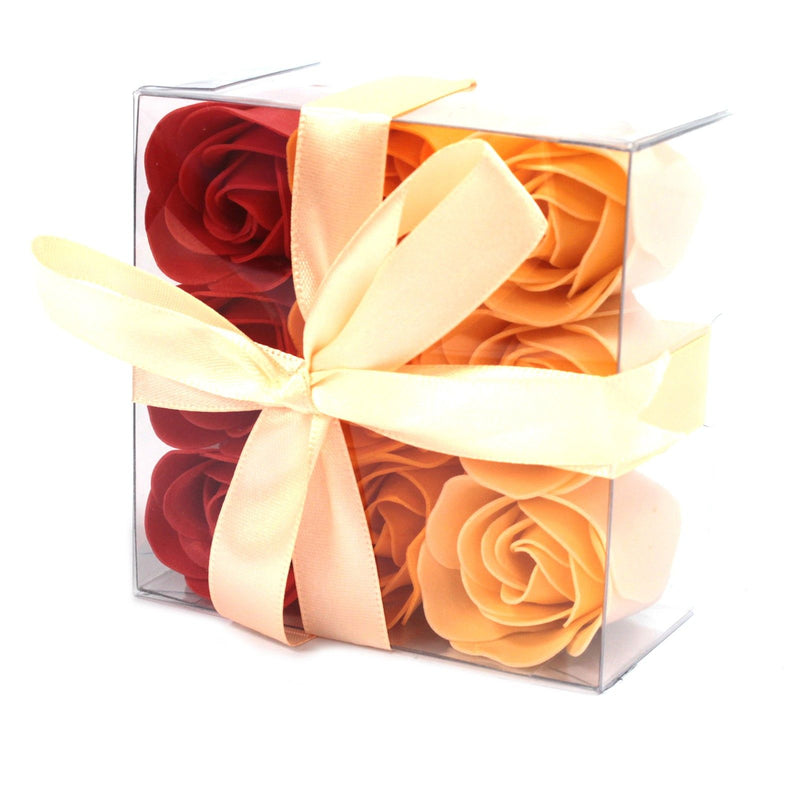 Set of 9 Soap Flower Box - Peach Roses product image