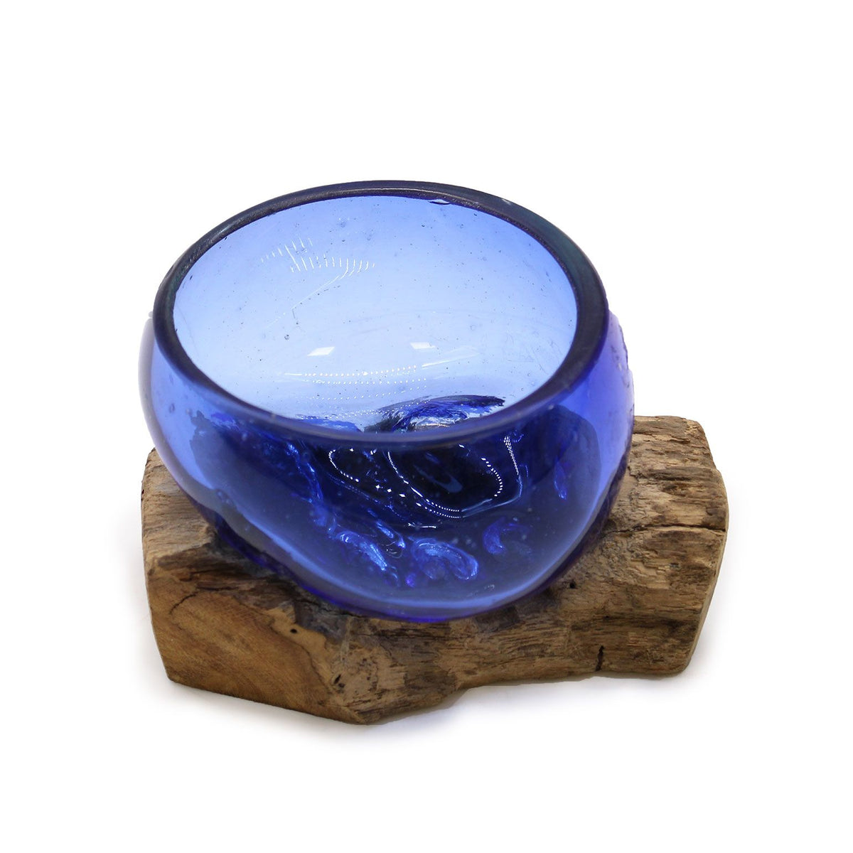 Molton Glass Mini Blue Bowl on Wood product image 5