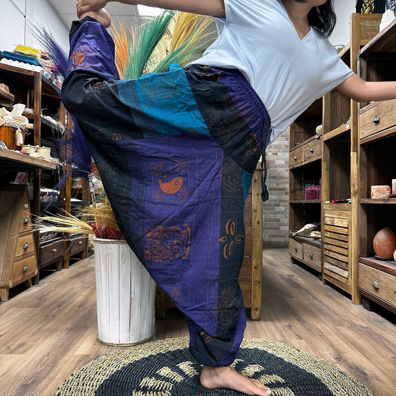 Yoga and Festival Pants - Aladdin Himalayan Print on Purple product image