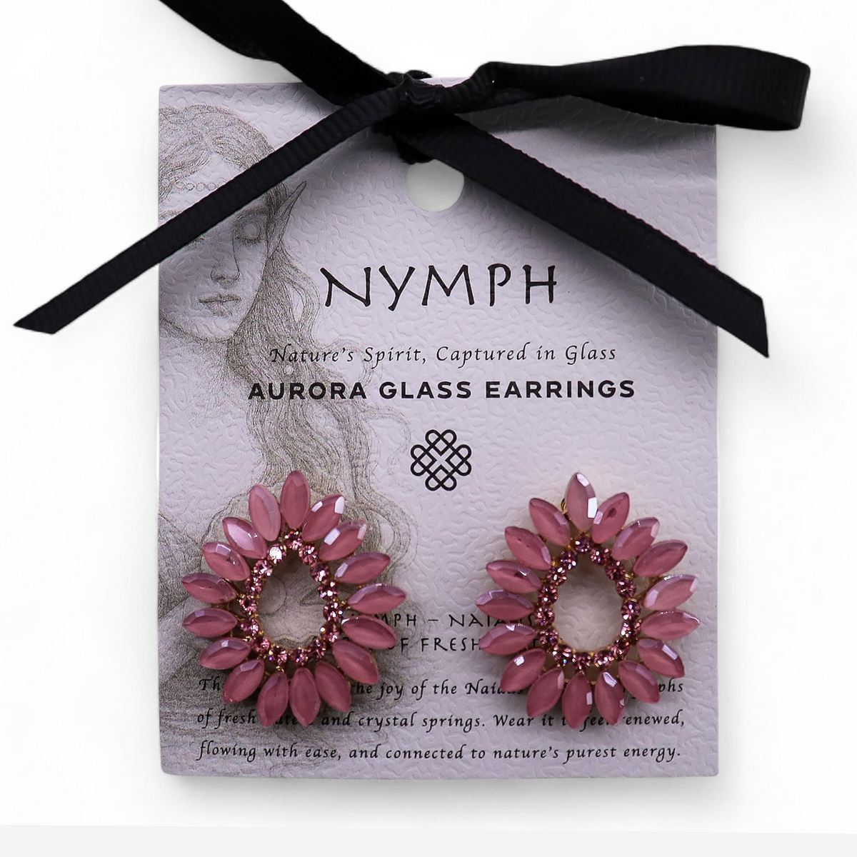 Soft Pink - Vintage Glass - Loop - Earrings product image 4