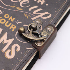 Leather Printed Notebook – Never Give Up On Your Dreams - 17.8×12.7 cm product image 4