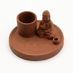 Multi Purpose Buddha Incense Plate - Natural Terracotta Style product image 2