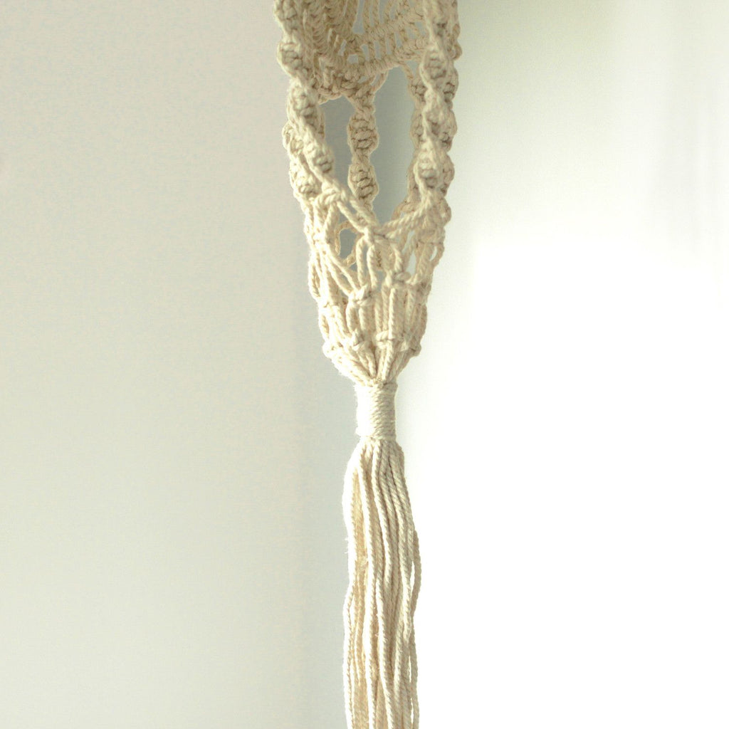 Macrame Pot Holder - Long With Ratten Hoop product image 3