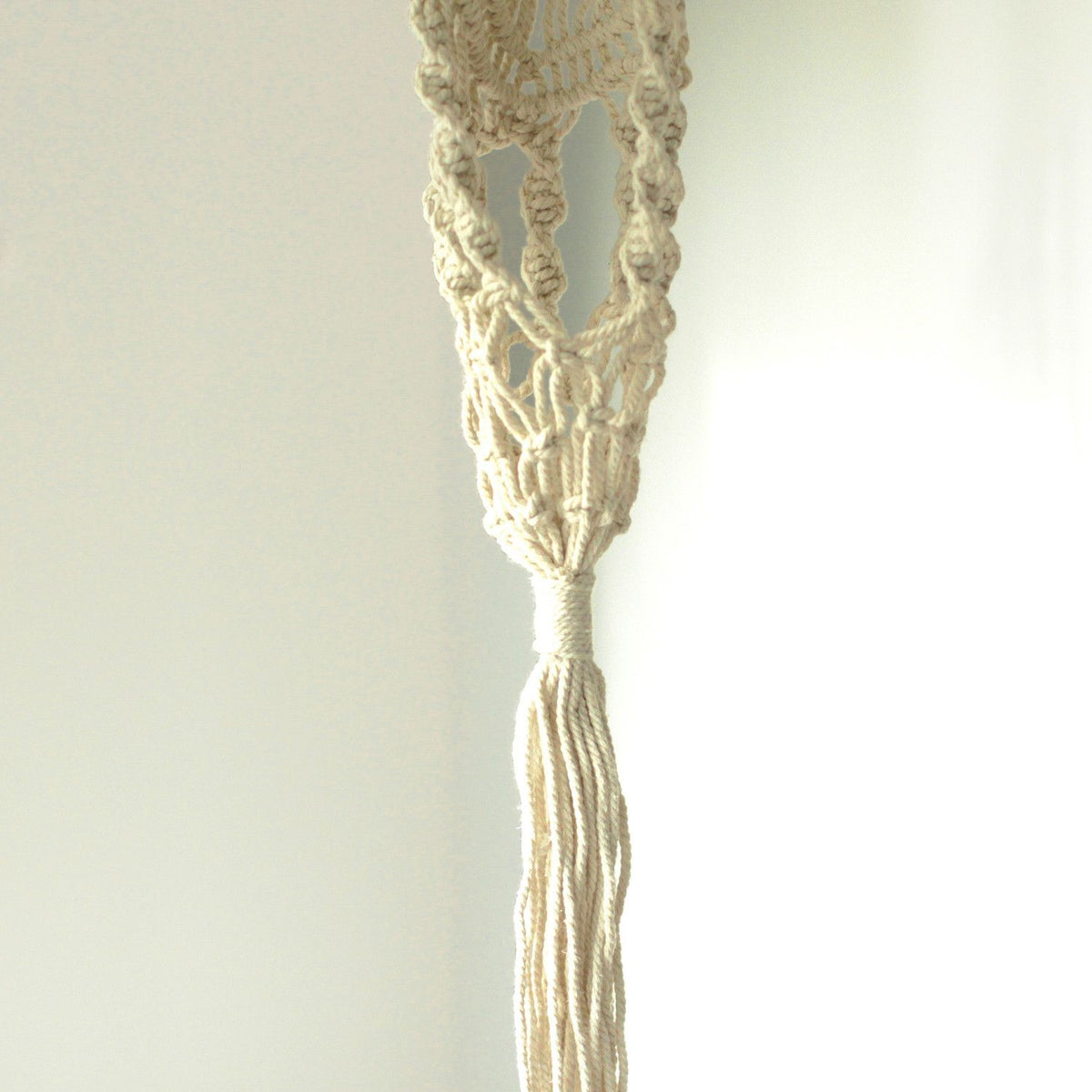 Macrame Pot Holder - Long With Ratten Hoop product image 3