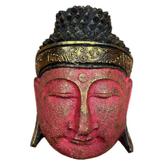 Home Decoration Buddha Head - 25cm - Red Shine Finish product image 2