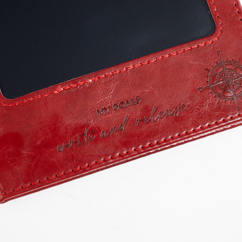 A5 Intention Note Book - LCD Wipe Screen - Red Leather Effect - 80 Leafs - product image 13