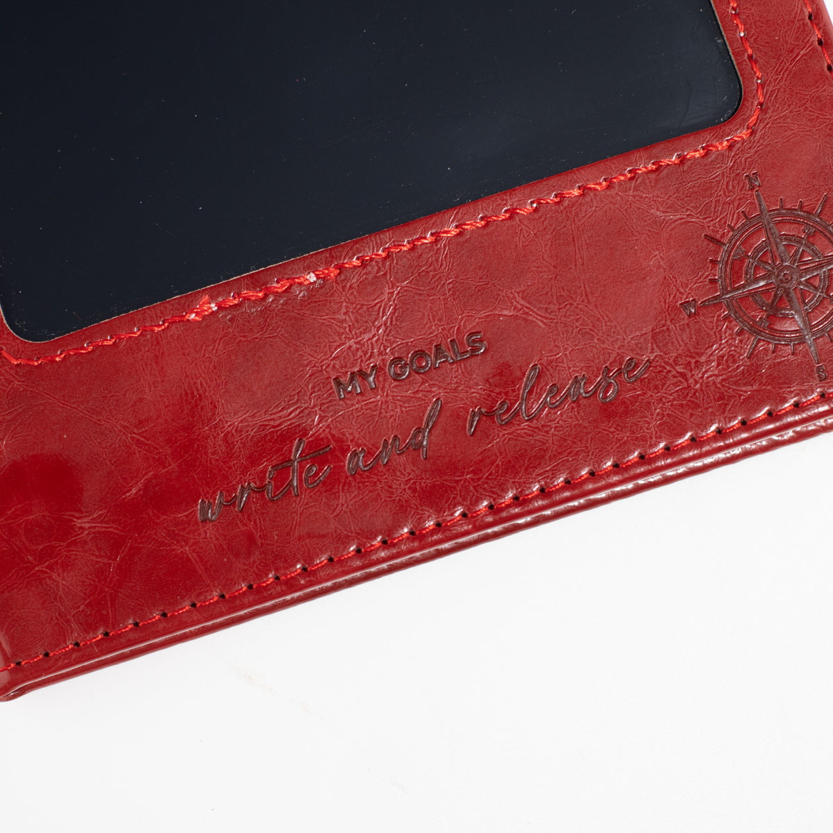 A5 Intention Note Book - LCD Wipe Screen - Red Leather Effect - 80 Leafs - product image 13