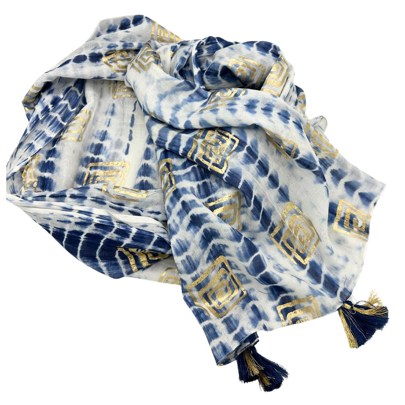 Nomad Sari Pareo – Blue Tie Dye & Block Print product image