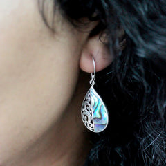 Shell & Silver Earrings - Classic Disc - MOP product image 4