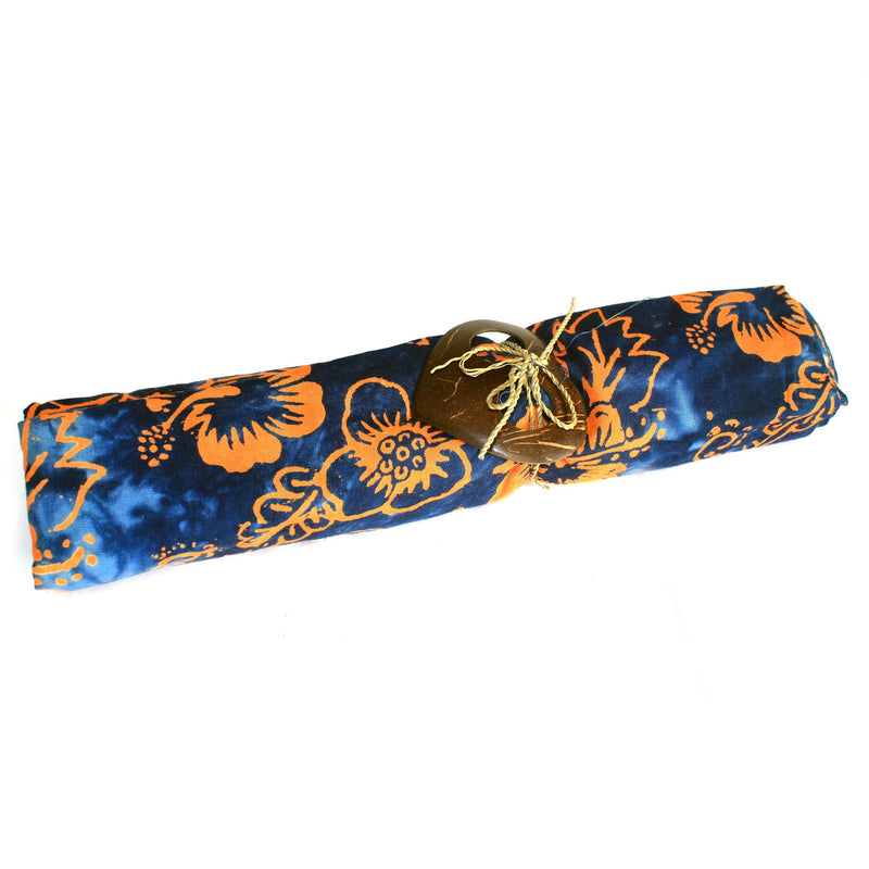 Bali Block Print Sarong - Tropical - Blue & Orange product image