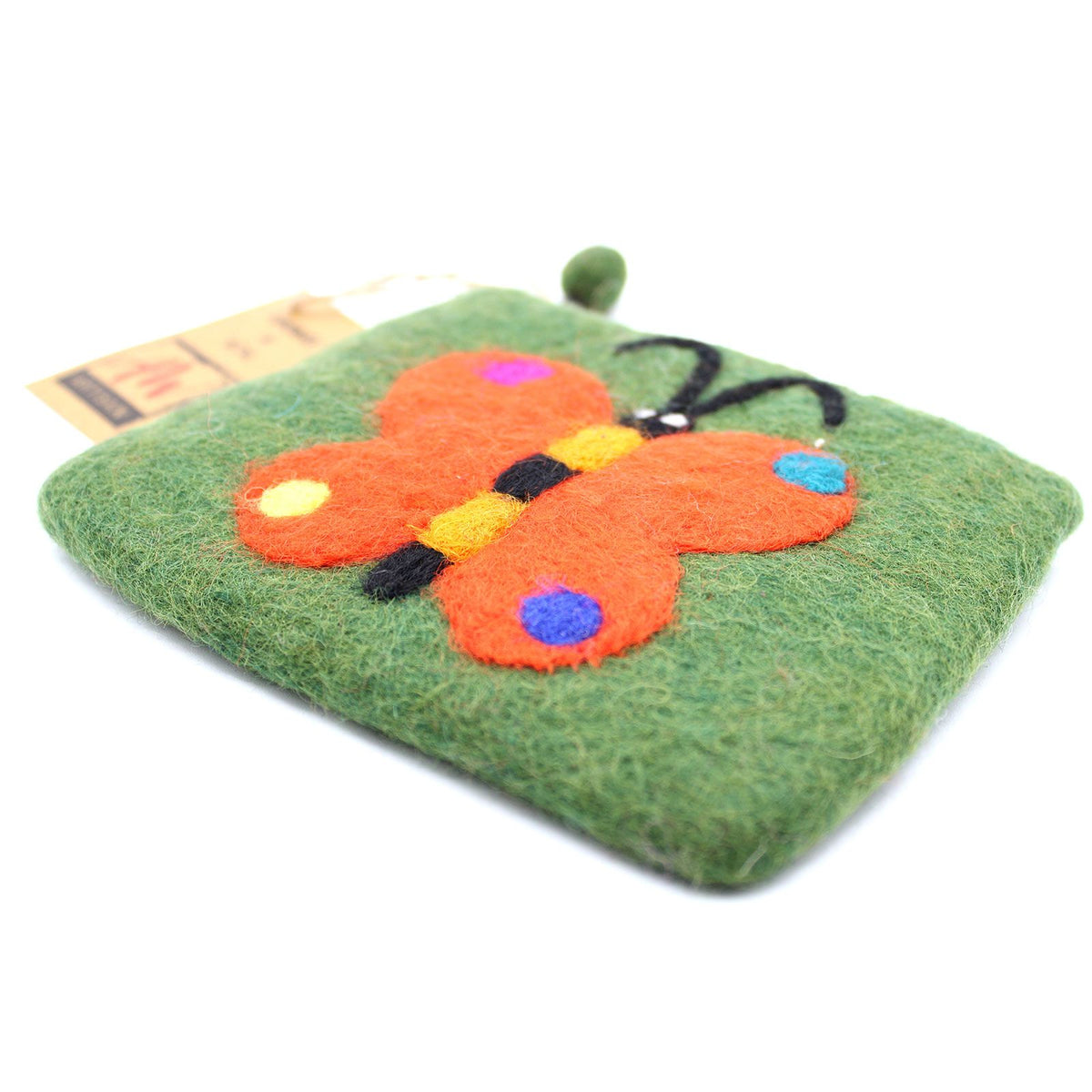 Natural Felt Zipper Pouch (asst) - Big Butterfly product image 5