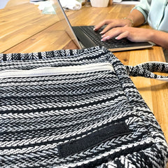 Soft Banjar Laptop Bag - Grey Strips product image
