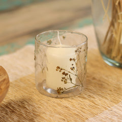 Natural Floral Glass - Straight Candle Holder - Margarita - (8x8cm) product image
