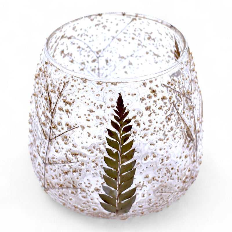 Natural Floral Glass - Straight Candle Holder - Pino - (10x9cm) product image