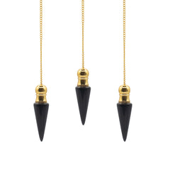 Secret Cavity Discovery of Truth Pendulum - Black Agate - Gold Plated product image