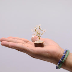 Mini Gemstone Tree On Wood Base - Rock Quartz (15 stones) product image 4