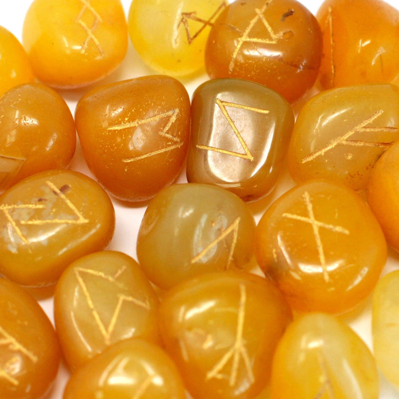 Runes Stone Set in Pouch- Yellow Onyx product image