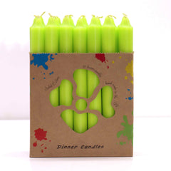 Solid Colour Dinner Candle Set - Pack of 21 - Rustic Lime Green product image 2