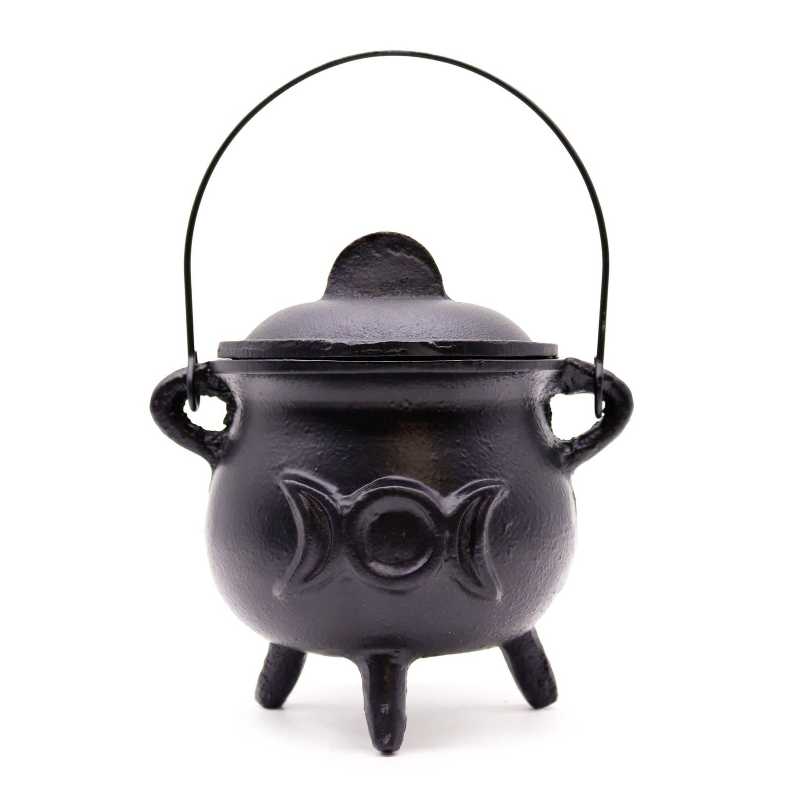 Lrg Cast Iron Cauldron with Triple Moon 12x15cm product image