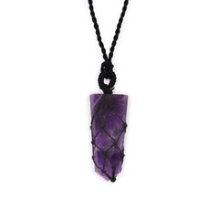 Laced Gemstone Flat Point Pendant - Amethyst product image