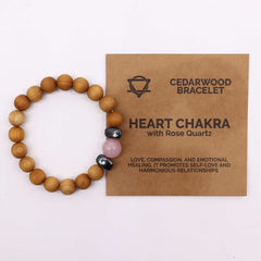 Cedarwood Heart Chakra Bangle with Rose Quartz product image 4