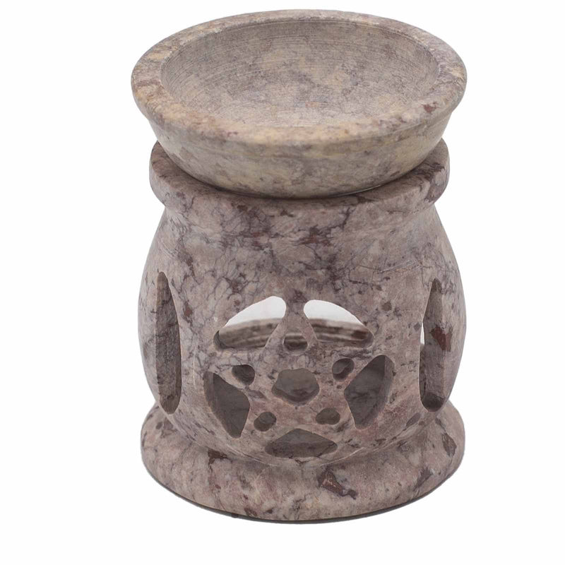 Small Soapstone Oil Burner 8cm - Three Moon Pentagon product image