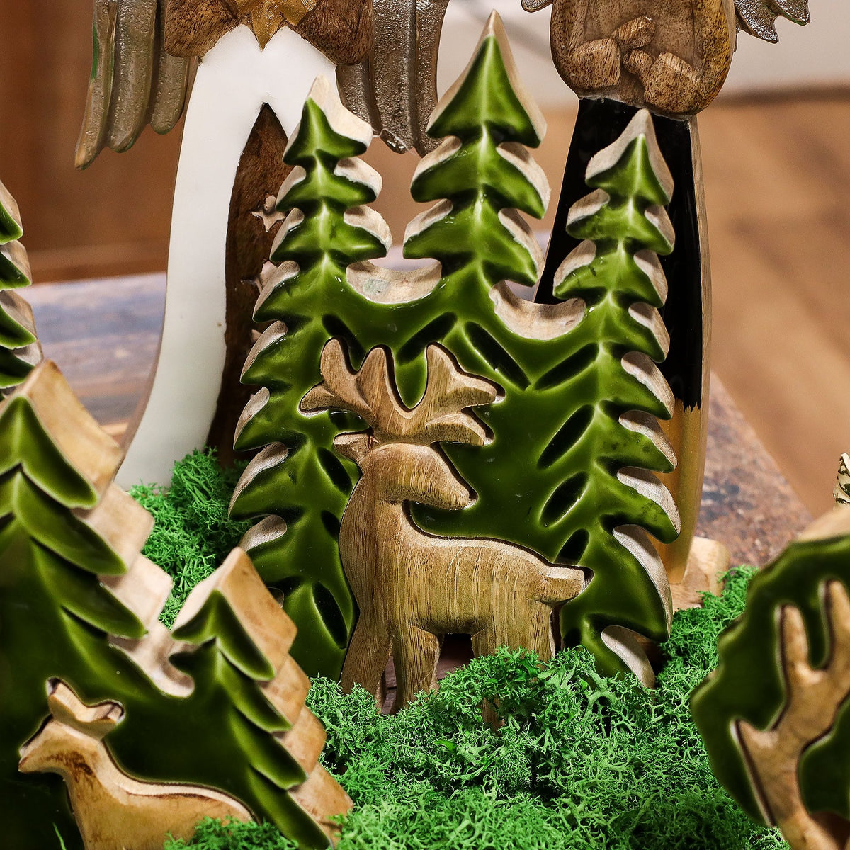 Lost in the Forrest - Stag in the Forrest 3D Wooden Decoration - 25x15cm product image 5