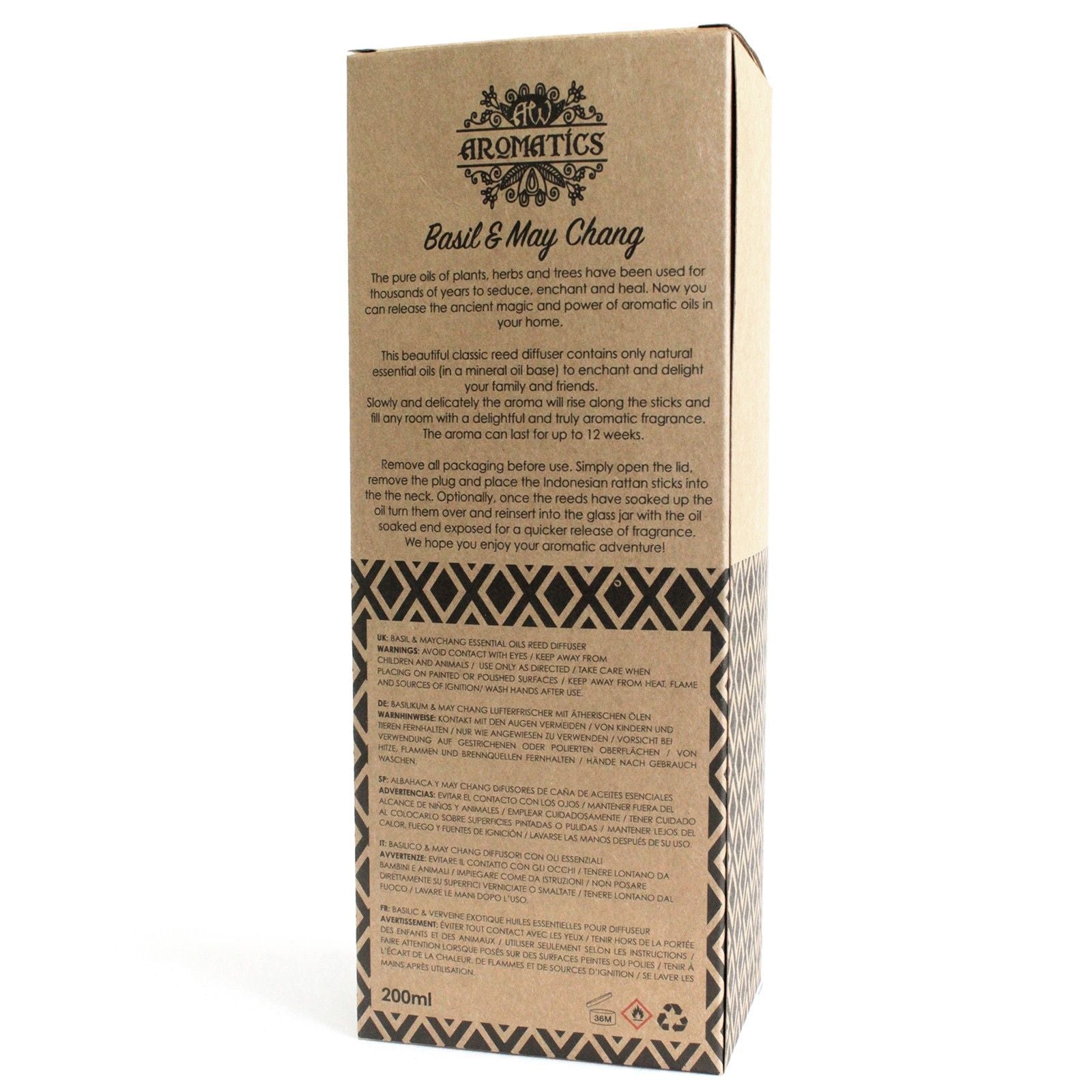 200ml Basil & Maychang Essential Oil Reed Diffuser product image