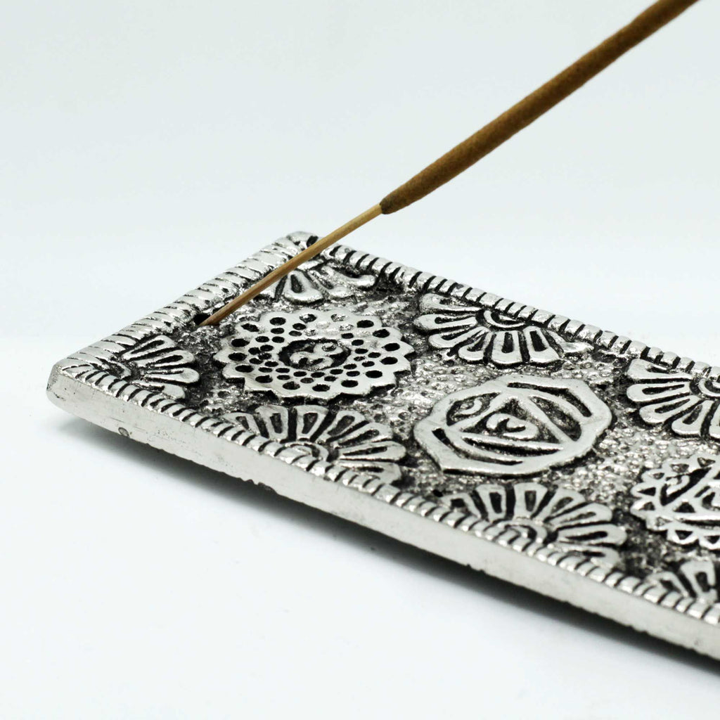 Polished Aluminium Chakra Long Incense Holder 23cm product image 2