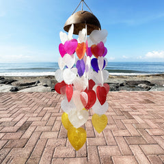 Coconut & Capiz Windchimes - Big Hearts - 40cm product image 3