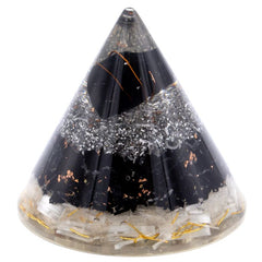 Orgonite Cone - Selenite and Black Toumaline Copper - 90 mm product image