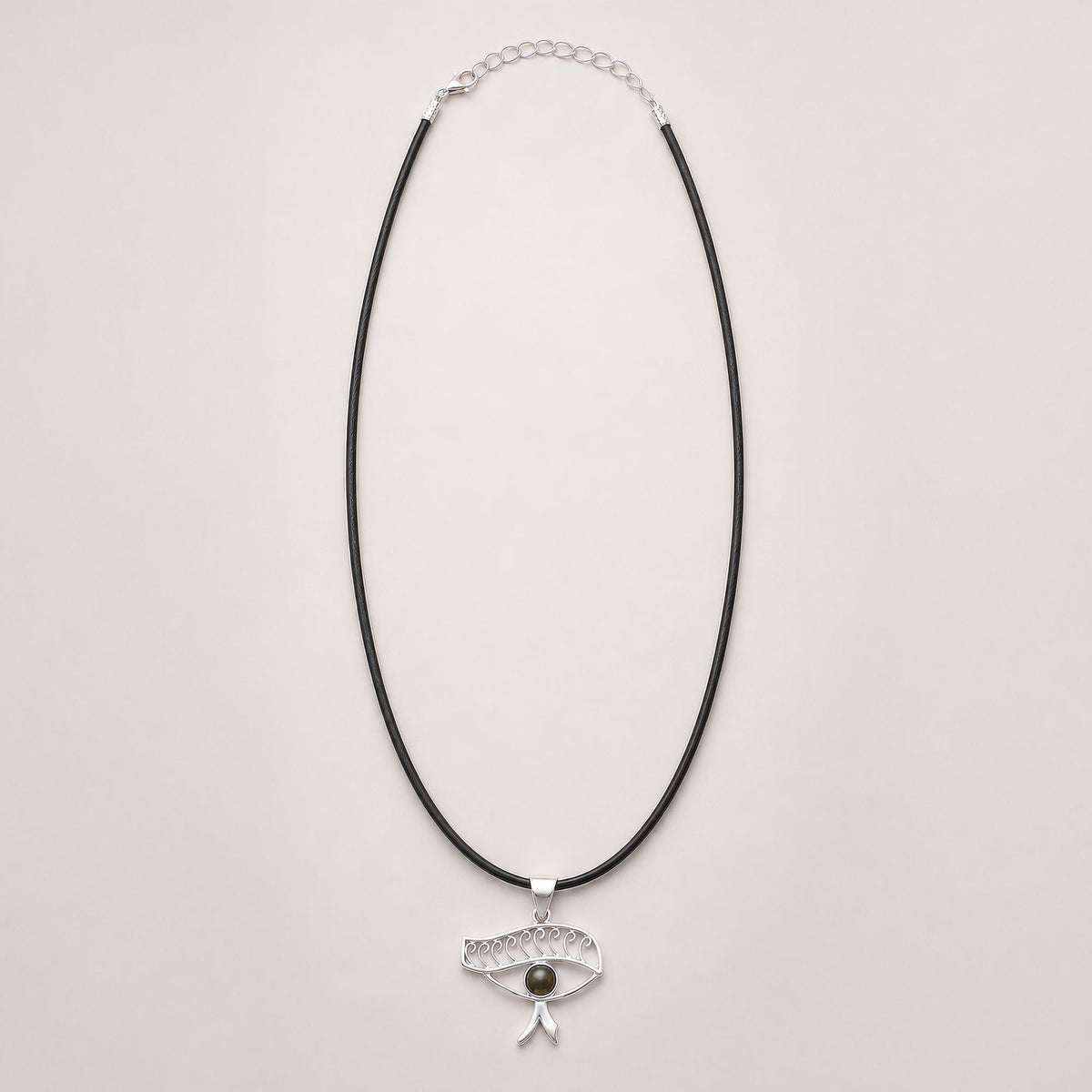 Indian Devotional Pendant - Silver Plated (45cm Cord)- Cleopatra Eye - Iolite product image 4