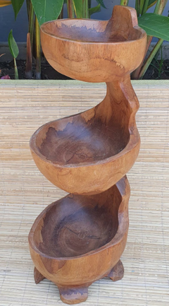 Teak Three Bowl Standing aprox 50cm product image 4