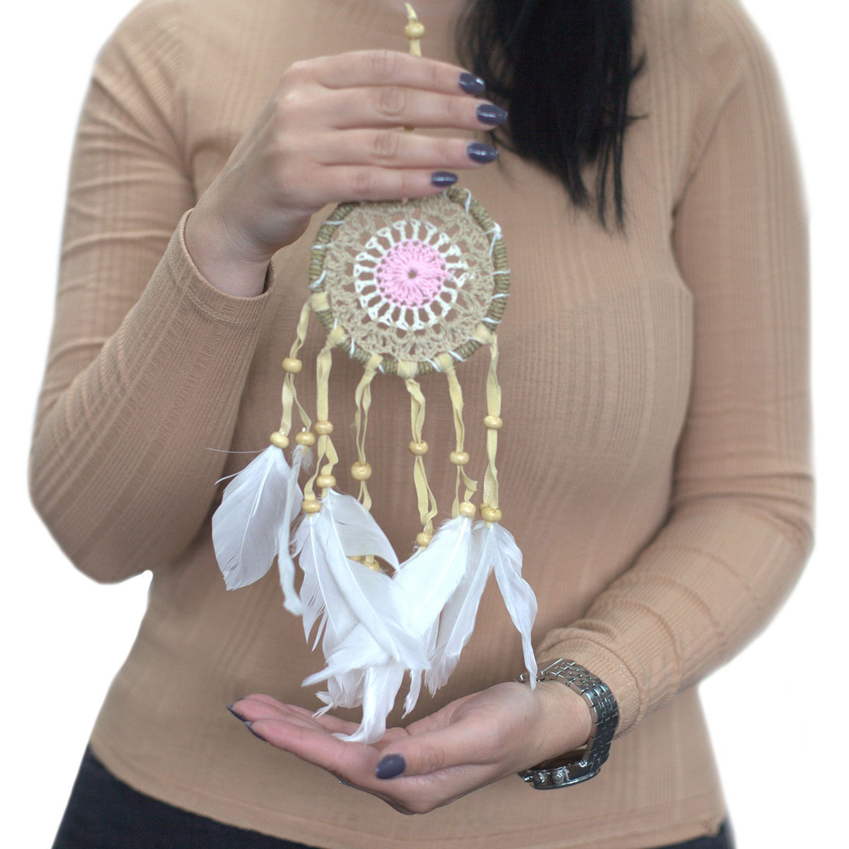 Pastel Blue Macramé Dream Catcher 9cm (asst colours) product image 2