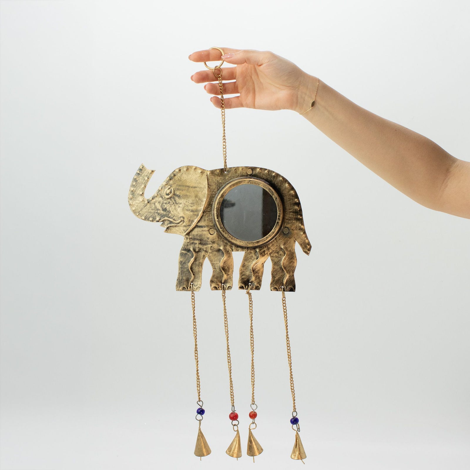 Indian Chimes - Elephant Lrg Mirror 4 Bells product image