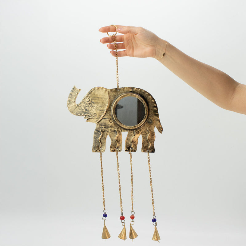 Indian Chimes - Elephant Lrg Mirror 4 Bells product image