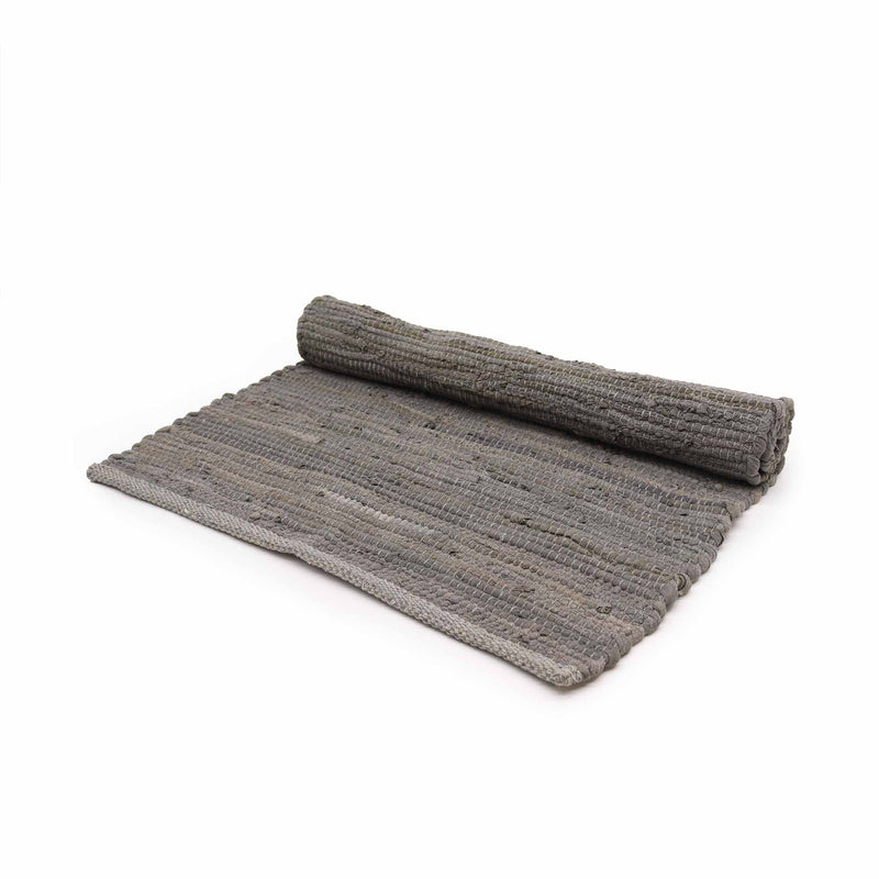 Small Indian Handloom Cotton Rug - Charcoal product image