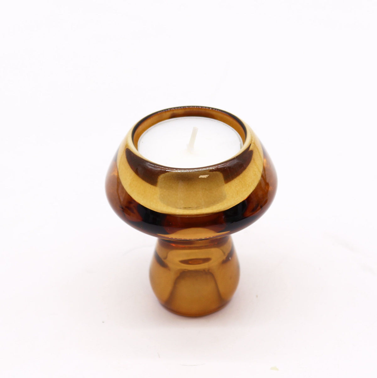 Mushroom Flip Dinner Candle / Tealight Holder - Antique Amber product image 3