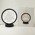 Illuminated clear quartz and selenite Air gemstone halo lamp
