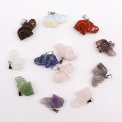 Gemstone Lucky Elephants Pendants (12 assorted) 25x15mm product image 2