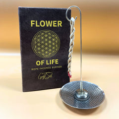 Rope Incense and Silver Plated Holder Set - Flower of Life product image 2