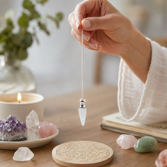 Secret Cavity Discovery of Truth Pendulum - Clear Quartz - Silver Plated product image 3
