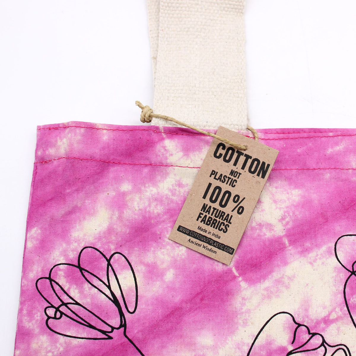 Tye-Dye Cotton Bag (6oz) - 38x42x12cm - Compass - Blue - Natural Handle product image 2