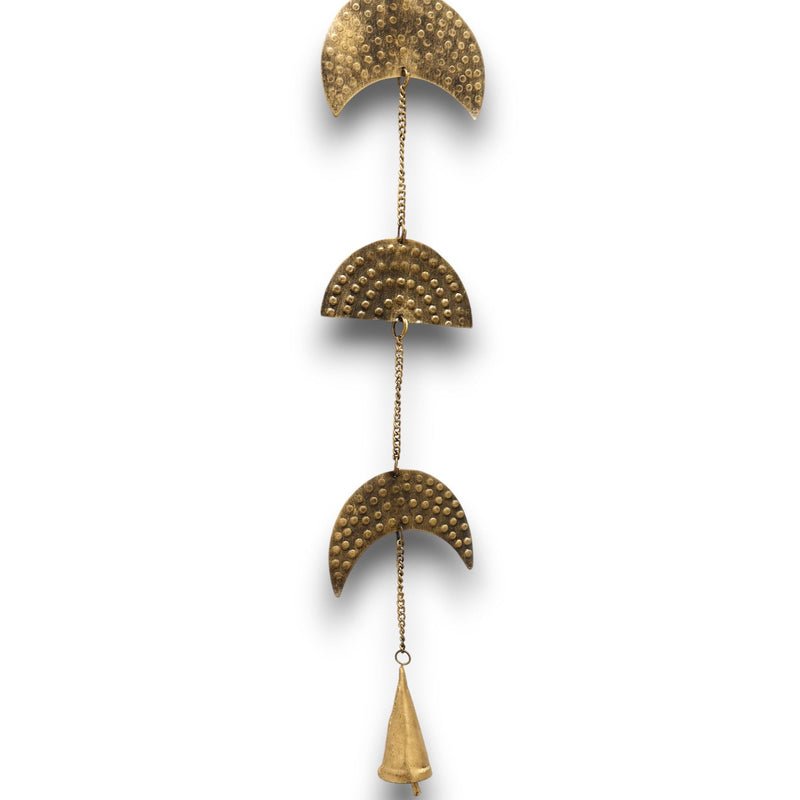 Indian Chimes - Brass Moon Phases Drop with Bell 25cm product image