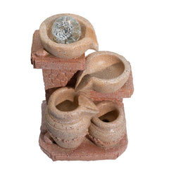 Mediterranean Cascading Pots Tabletop Water Feature (19x14x27cm) product image 2