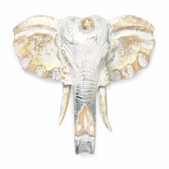 Large Elephant Head - Gold & Whitewash product image