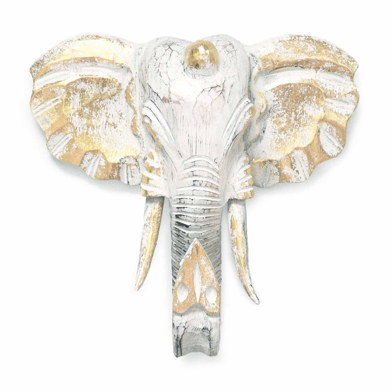 Large Elephant Head - Gold & Whitewash product image