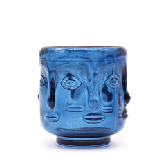 Buddha Faces Candle Jar - Royal Blue product image